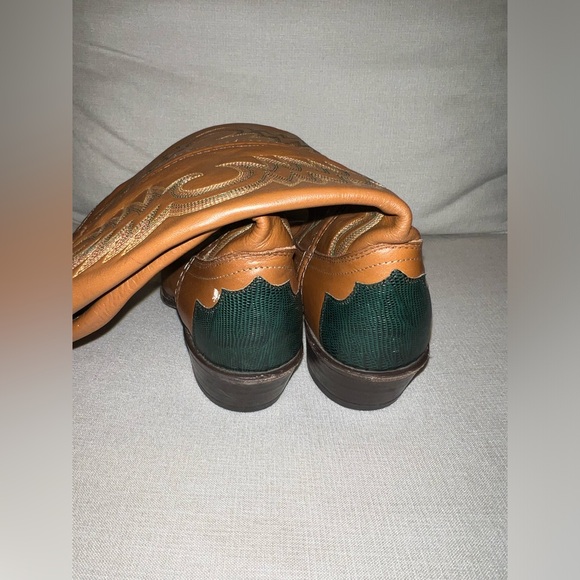 Dan Post Boots Womens 6M Brown/Green Cowgirl Western Boots - Picture 3 of 11